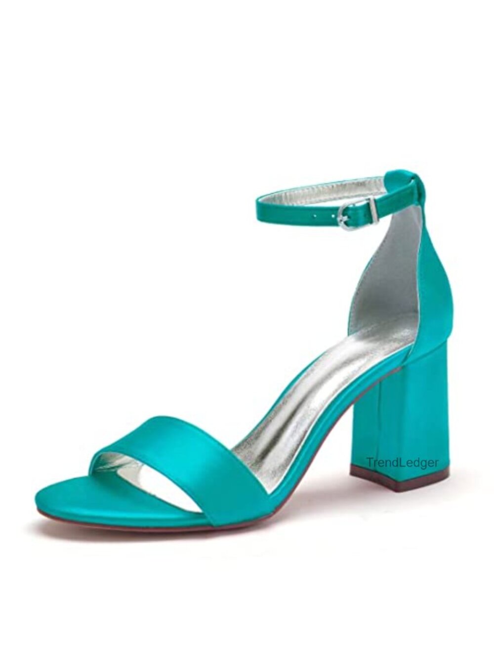 Satin Block Heel Open Toe Wedding Sandals Formal Party Heels